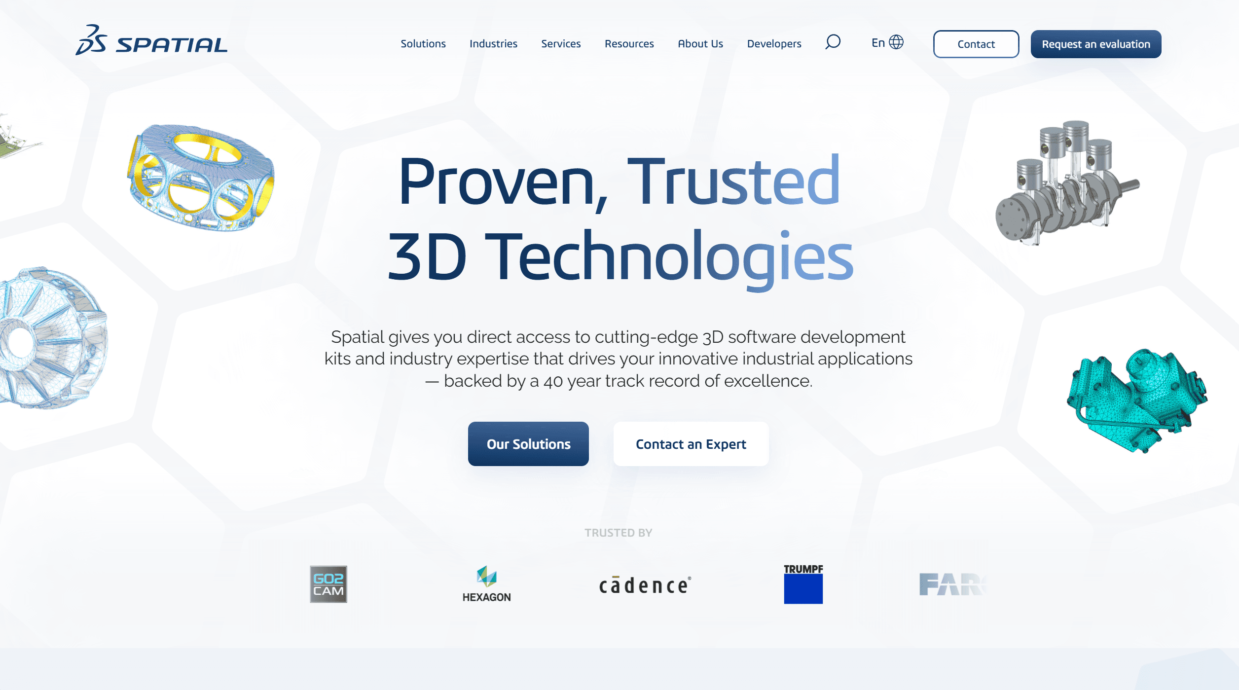 Dassault Systèmes Spatial website showing proven, trusted 3D technologies.